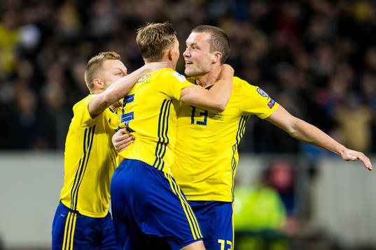 Sveriges Jakob Johansson jublar