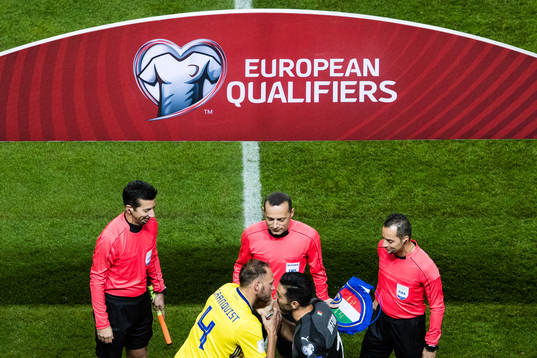 Domare Cuneyt Cakir, Sveriges Andreas Granqvist och