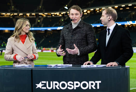 Karin Frick, Kim Källström och Simon Bank i Eurosports