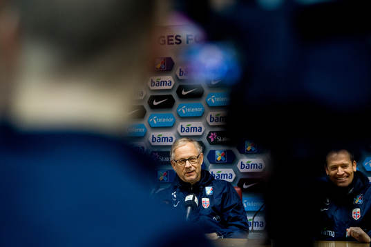 Lars Lagerbäck, head coach of Norway, and Svein Graff,