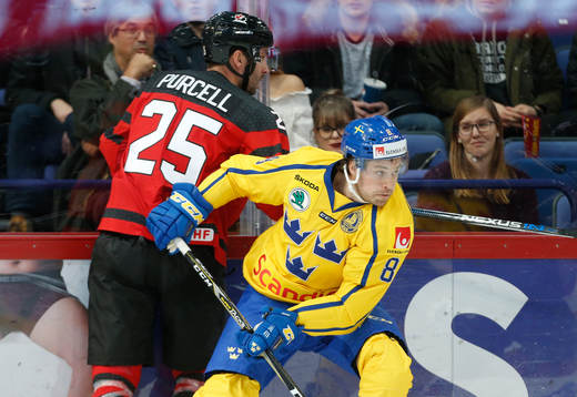 Teddy Purcell #25, Canada and 	Johan Fransson #8, Sweden