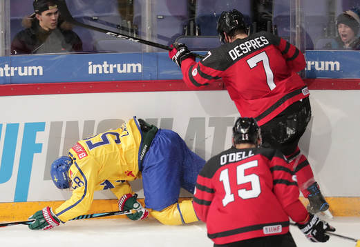 Anton Lander #58, Sweden and Simon Despres #7, Canada