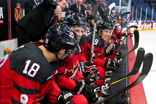 Linden Vey #18, Canada, Gilbert Brule #19, Canada, Mason