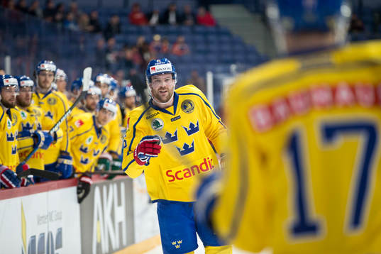 Pär Lindholm #17, Sweden scores 0-1, Patrik Hersley #6,