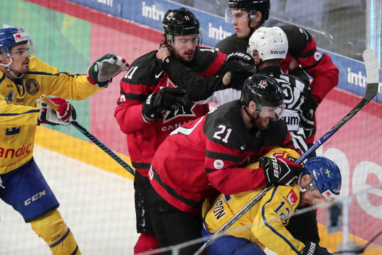Jesse Blacker #11, Canada, Quinton Howden #21, Canada and