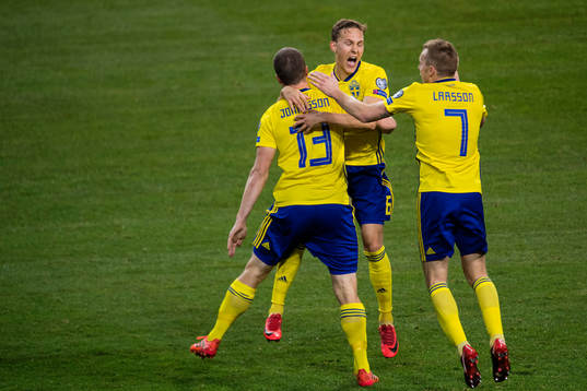Sveriges Jakob Johansson, Ludwig Augustinsson och Sebastian