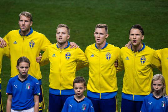 Sveriges Ola Toivonen, Sebastian Larsson, Emil Krafth och
