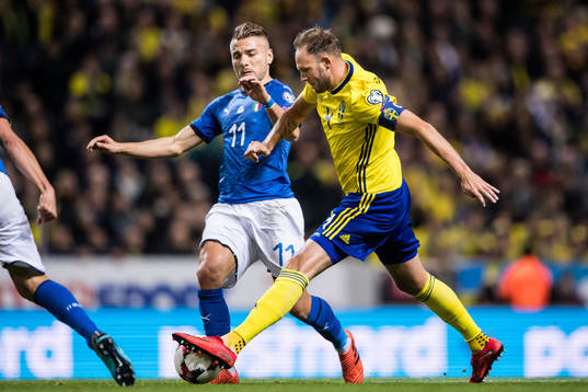 Sveriges Andreas Granqvist och Italiens Ciro Immobile