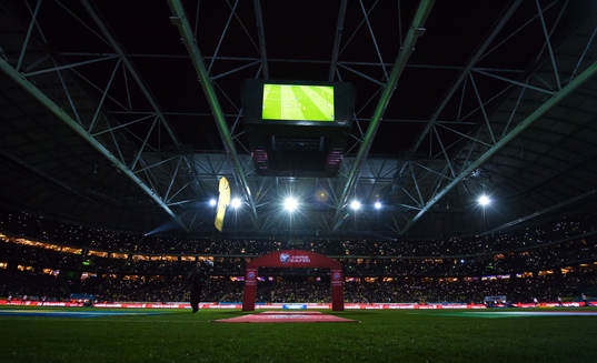 Ett nedsläckt Friends Arena