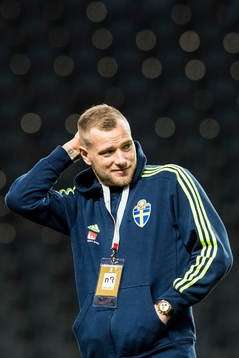 Sveriges John Guidetti är ute och känner på planen
