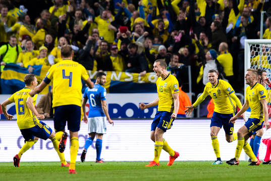 Sveriges Jakob Johansson jublar