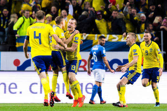 Sveriges Jakob Johansson jublar