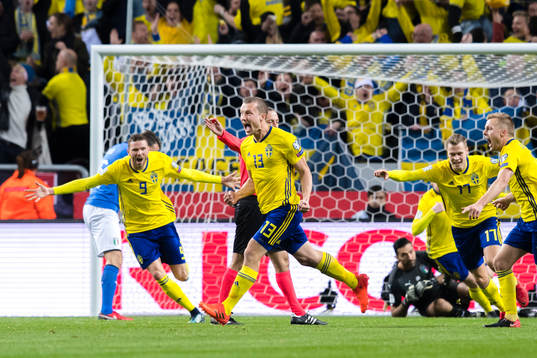 Sveriges Jakob Johansson jublar