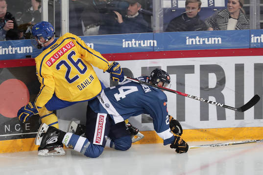 Rasmus Dahlin #26, Sweden and 	Jani Lajunen #24, Finland
