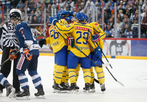 Sweden celebrating goal