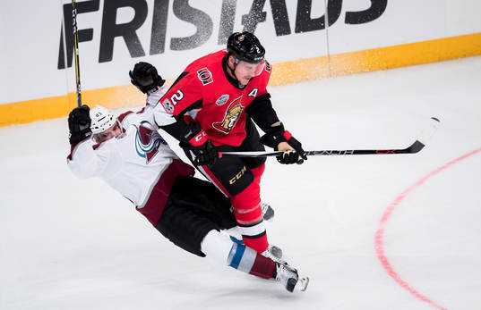 Colorados Matt Nieto och Ottawas Dion Phaneuf