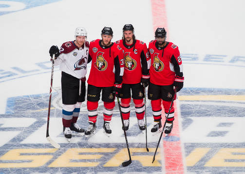 Colorados Gabriel Landeskog, Ottawas Fredrik Claesson, Erik