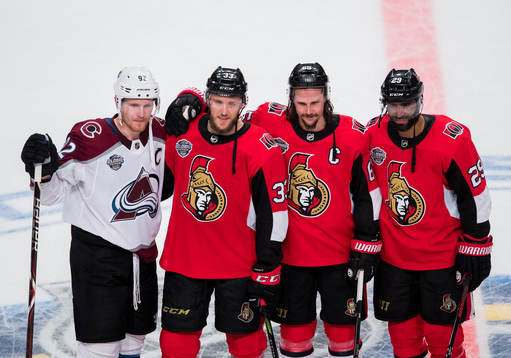 Colorados Gabriel Landeskog, Ottawas Fredrik Claesson, Erik