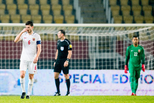 Håvard Nordtveit of Norway looks dejected