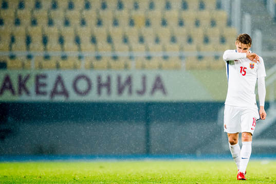 Martin Ødegaard of Norway looks dejected