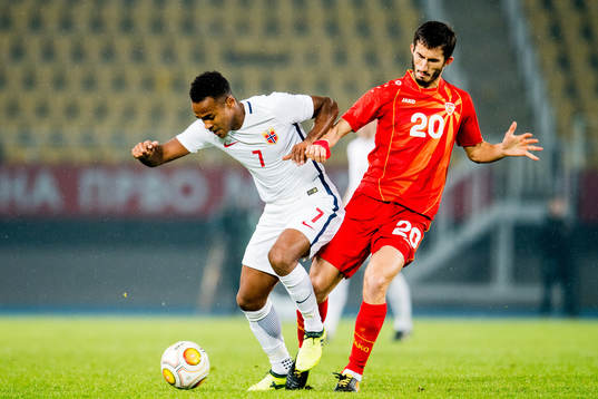 Ola Kamara of Norway and Stefan Spirovski of Macedonia