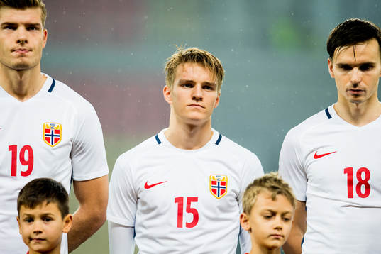 Alexander Sørloth, Martin Ødegaard and Ole Kristian