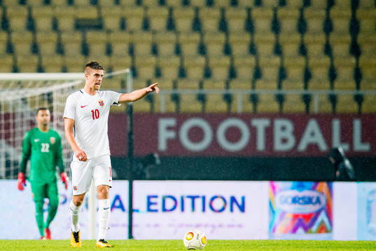 Markus Henriksen of Norway looks dejected