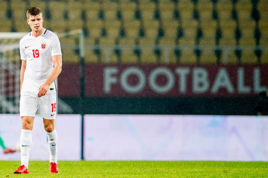 Alexander Sørloth of Norway looks dejected