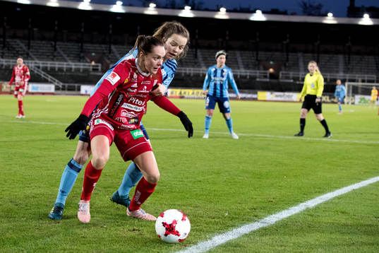 Djurgårdens Julia Walentowicz och Piteås Felicia Karlsson