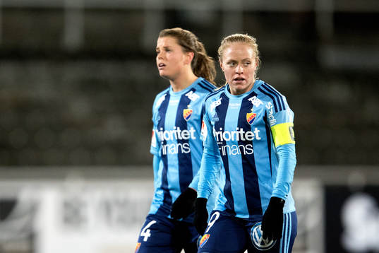 Djurgårdens Hanna Lundqvist och Mia Jalkerud deppar