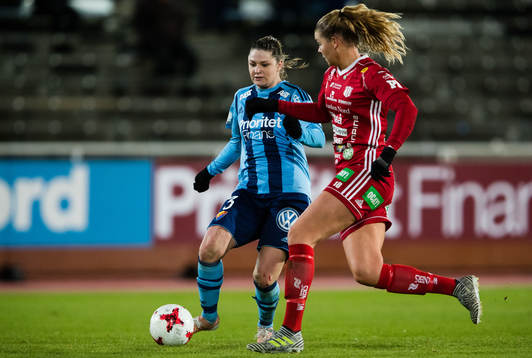 Djurgårdens Michelle Wörner och Piteås Nina Jakobsson
