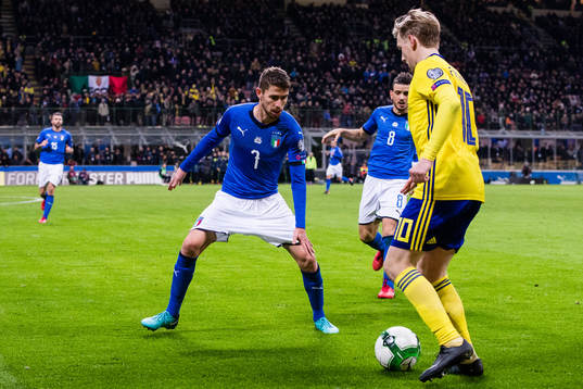 Italiens Jorginho, Alessandro Florenzi och Sveriges Emil