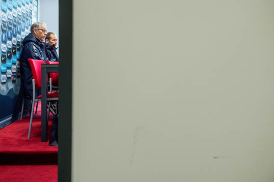 Lars Lagerbäck, head coach of Norway, and Svein Graff,