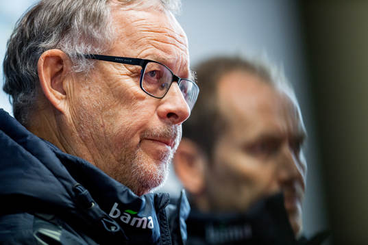 Lars Lagerbäck, head coach of Norway, and Svein Graff,