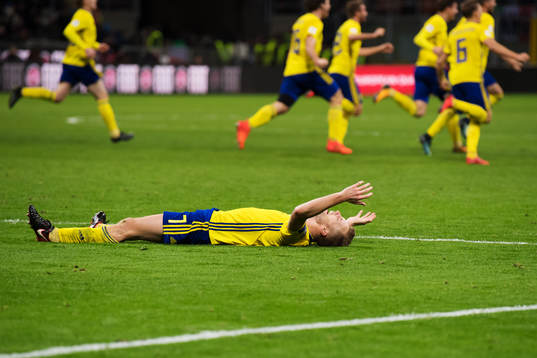 Sveriges Sebastian Larsson jublar