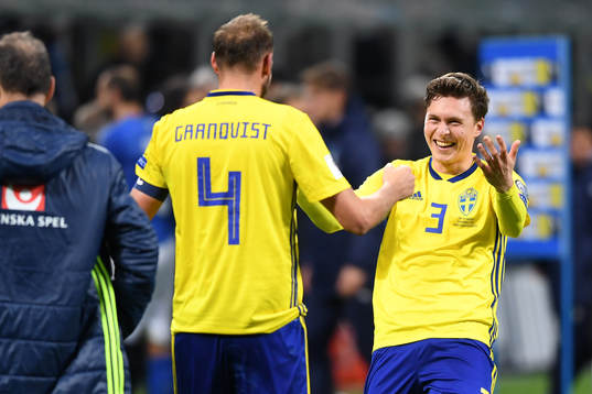 Sveriges Andreas Granqvist och Victor Nilsson Lindelöf
