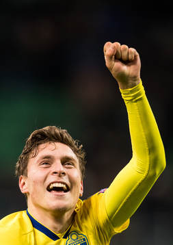 Sveriges Victor Nilsson Lindelöf jublar
