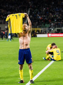 Sveriges Sebastian Larsson jublar