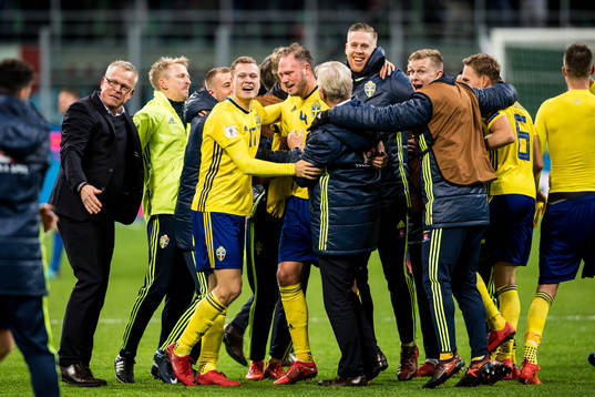 Sveriges Viktor Claesson, Andreas Granqvist och Pontus