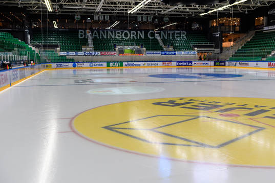 Vy över isen i Lindab Arena