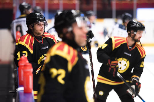 Brynäs Alexander Bjurström före ishockeymatchen i SHL