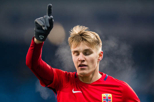 Martin Ødegaard of Norway reacts