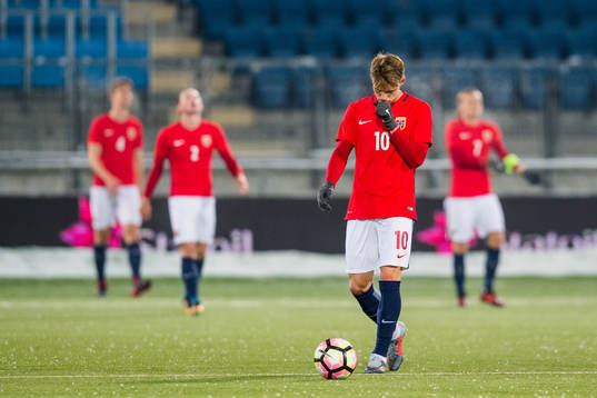 Martin Ødegaard of Norway looks dejected