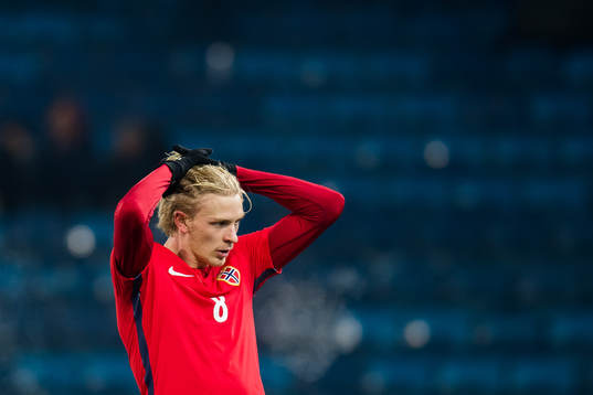 Morten Thorsby of Norway looks dejected