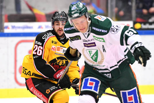 Luleås Joey Hishon och Färjestads Johan Ryno