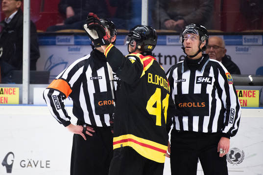Brynäs Jacob Blomqvist reagerar på ett domslut