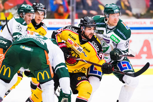 Luleås Joey Hishon och Färjestads Johan Ryno