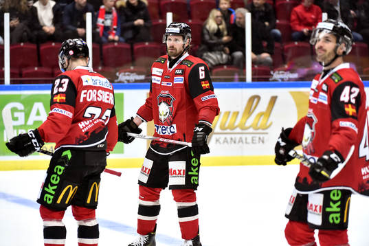 Malmö Redhawks Christoffer Forsberg, Stefan Warg och
