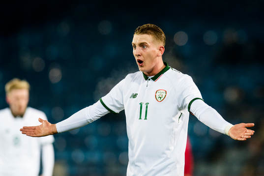 Ronan Curtis of Ireland reacts