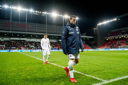 Mohamed Elyounoussi of Norway walks off the pitch